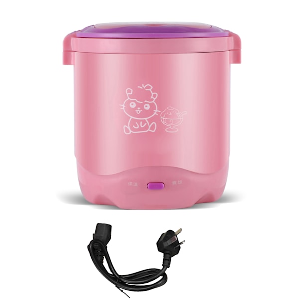 1,2L Mini Risgrynskokare Bärbar Resekokare Multikokare för Soppor Grytor Havregryn Rosa 1‑60st