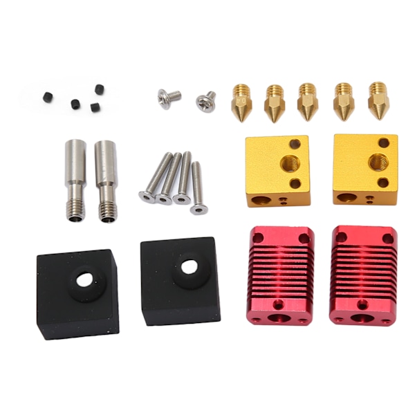2-pack Hot End Extruder Munstycke Kit Hög Precision Anodiserad Frostad 3D-skrivare Extruder Hotend Kit för Ender 3 Ersättning