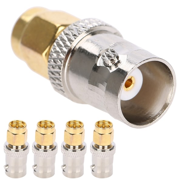 5 STK Alle kobber radiofrekvensadapter SMA-BNC RF Adapter SMA hanstik til BNC hunstik