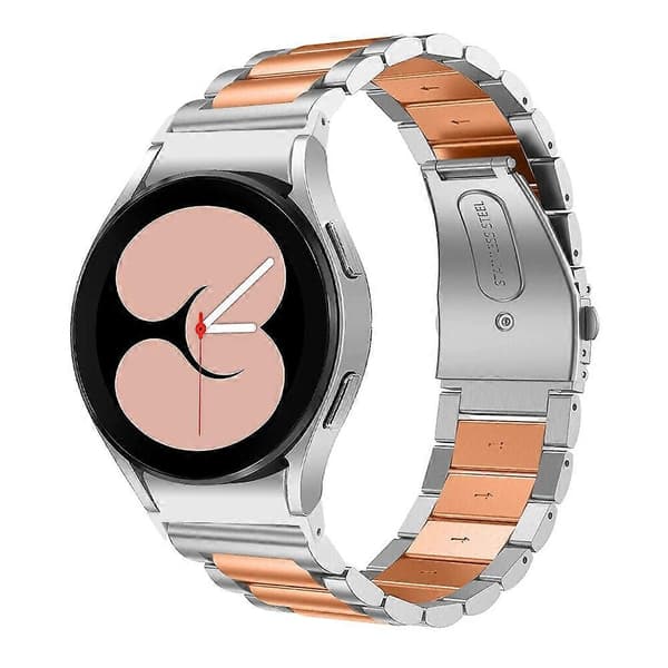 Til Samsung Galaxy Watch7 44mm 40mm Rustfrit Stål 3-Perle Armbånd - Rosaguld Multic Multicolor Silver Rose Gold