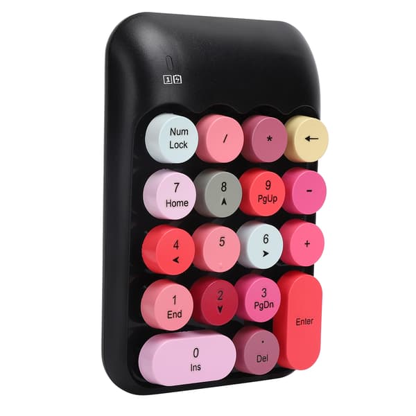 2.4G 18 Tasters Trådløst Mekanisk Numerisk Tastatur Sort Multi Farve Desktop Computertilbehør