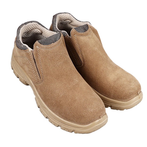 1 Pari teräskärkisiä slip-on kenkiä kiinteällä pohjalla, mokkanahkaa, liukastumista estävät, puhkaisunkestävät, hengittävät teräskärkiset työsaappaat miehille, työntekijä 43