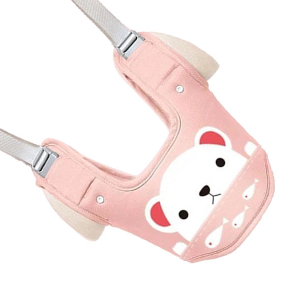 Toddler Walking Harness Mjuk Andningsbar Bomull Säker Spänne Väst Stil Toddler Walker för Hem Trädgård Utomhus Rosa
