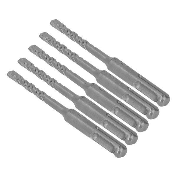 5 stk roterende hammerbor med hardmetallspiss, spiral 2 fløyter, slagbor for murstein 110 mm 6 mm/0,24 tommer åpen diameter