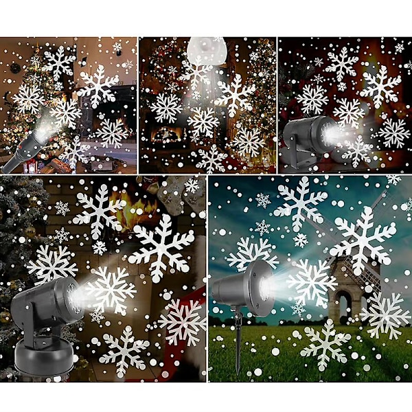 Julsnöflinga LED-lampa Julmobil Laserprojektor Vattentät Hem Gräsmatta Plantering Snöstorm Landskapslampa