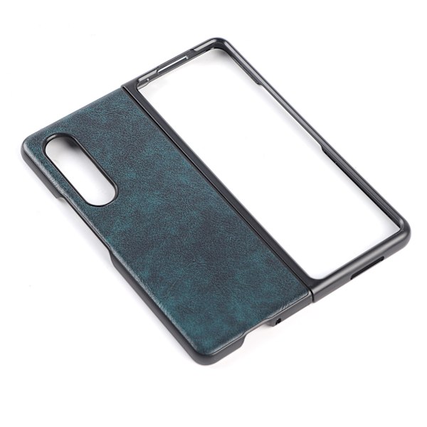 Affärsskal i Läder med Mönster för Samsung Galaxy Z Fold 3, Stötsäkert, Blå
