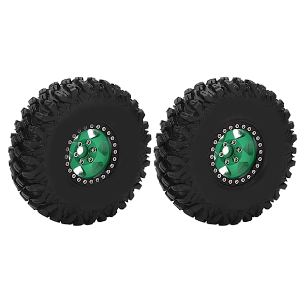 2 kpl/setti 1,9 tuuman 120 mm pyörän vanteet renkaat Axial SCX10 D90 F350 1/10 RC-auton päivitysosille, vihreä musta