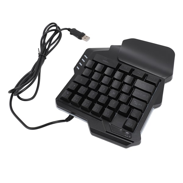 Enhandsspeltangentbord 35 tangenter Bärbar speltangentbord Bakgrundsbelysning Gamingtangentbord Ergonomisk spelkontroll för Windows 7 8 10 PC