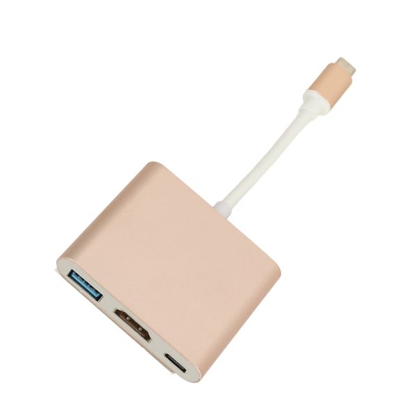 USB C Multiport Adapter 3 i 1 Type C USB3.0 til HD Multimedia Output USB C Hub for bærbare nettbrett Type C-enheter Rose Gold