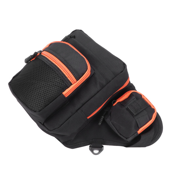 Polyester multifunksjonell fiskeutstyr Crossbody-veske med justerbare skulderstropper (svart)