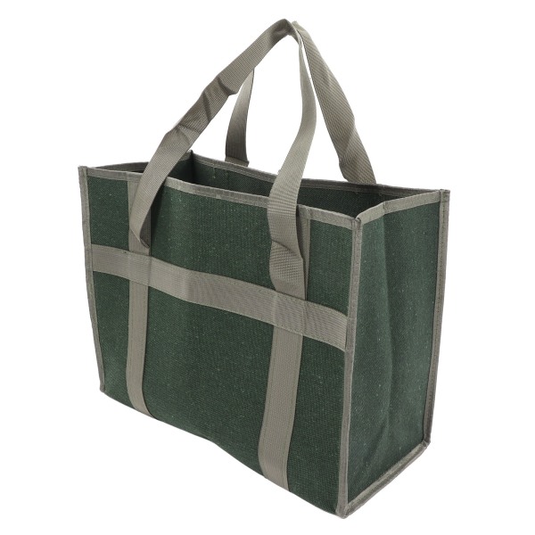 Wide Mouth Tool Bag OD Green Canvas Large Capacity Wear Resistant Waterproof Tool Storage Bag for Electrician 43 X 32 X 21cm / 16.9 X 8.3 X 12.6in