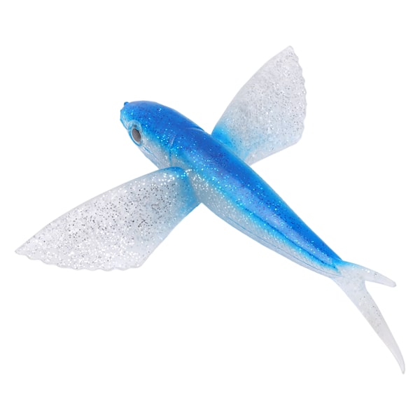 Fiskelokk Flyvefiskform kunstig lokke Myk silikonlokk for sjøvannsbåtfiskeBlå
