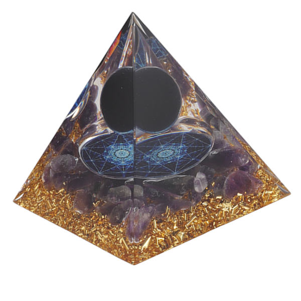 6CM Orgonpyramid Exquisit Läkande Energiserad Chakrapyramid Dekorativ Prydnad för Kontor Sovrum