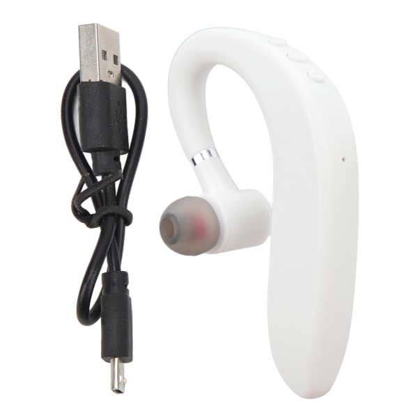 Bluetooth Headset Trådløst enkelt ørestykke Ultra Low Latency Håndfri øretelefon med USB-opladningskabel til kørsel Løb Office White