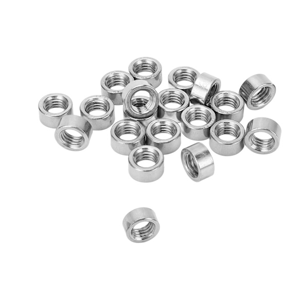 20 stk runde koblingsmuttere M8x12.5 12 L6mm stangkoblingsmuttere rustfrie stål gjengede hylser