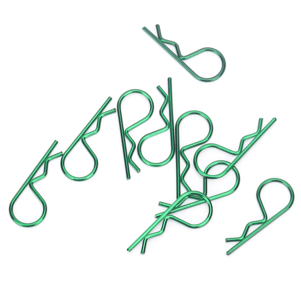 10st RC Car Shell Clip R-Shape Metal Body Clips Pins Grön för 1/5 1/6 1/8 1/10 RC CarGreen
