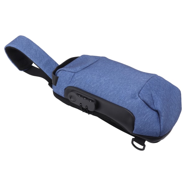 Vattentät Reptålig Liten EDC Minimalistisk Sling Bag Minimalistisk Bröst Axel Ryggsäck Stöldskydd Kombinationslås Messenger Väska Blå