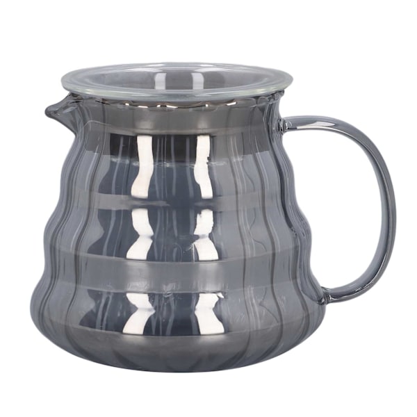 Glas kaffekanna galvaniserad grå randig glas kaffekanna kaffebryggare manuell droppkanna filter 300ml 8,4 x 11cm