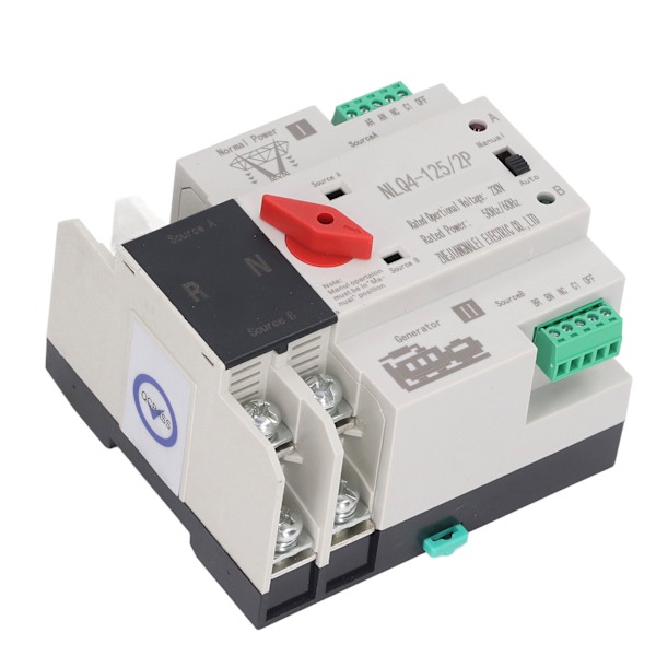 2P Dubbel Automatisk Transfer Switch Generator Avbrottsfri Omkopplare AC230V 50A