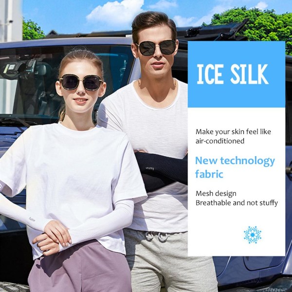 3 par UV solbeskyttelsesarmærmer Ice Silk kølearmsærmer til udendørs cykling Løbeærmer til mænd og kvinder