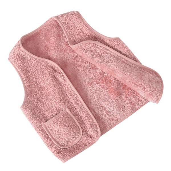 Rosa Fleeceväst för Pojkar och Flickor, Höst och Vinter, Mjuk och Varm, Dragkedja, Ärmlös Jacka, Ytterkläder med Fickor, 80 cm