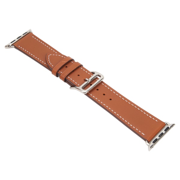 Smartwatch Läderrem Universal Smart Watch Replacement Band Rem för IWatch Series SE 8 7 6 5 4 3 2 1 38mm 40mm 41mm Brun
