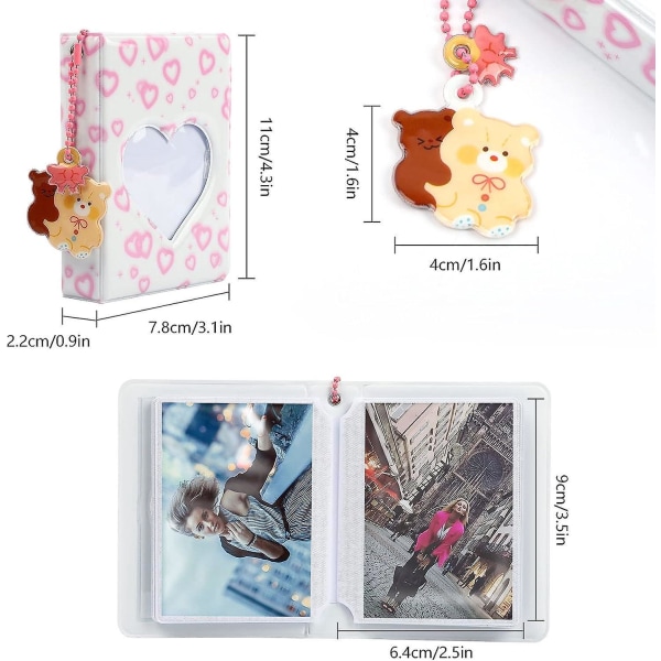 Hvitt Instax Mini-fotoalbum med nøkkelring - Kpop-tilbehør og minnealbum med 40 lommer