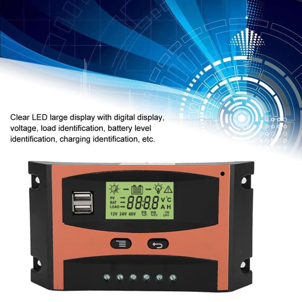 12V 24V MPPT Solar laddningsregulator LCD-display Automatisk batteriregulator 60A