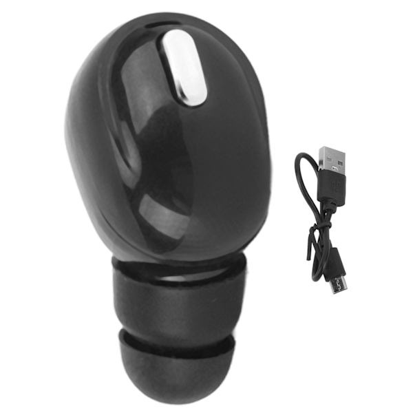 Yksi Bluetooth langaton nappikuuloke Mini näkymätön langaton Bluetooth-kuuloke urheiluun ja työhön, musta