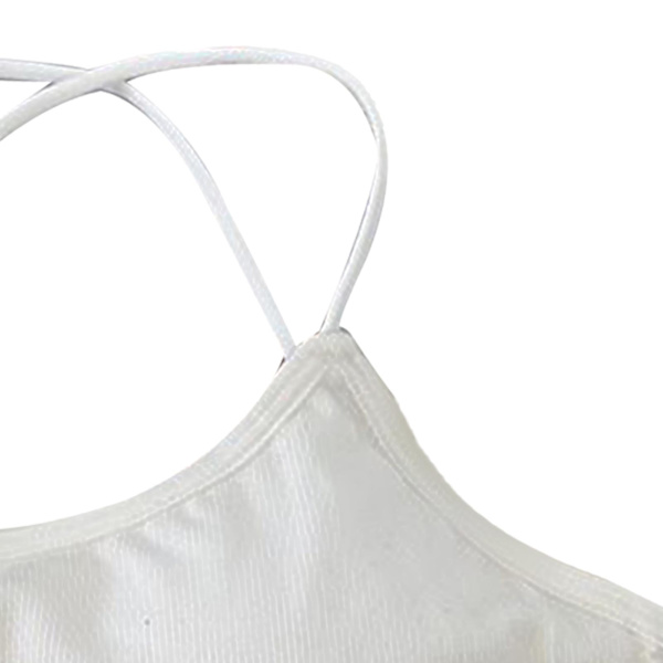 Naisten Lyhyt Tank Top Risteävät Spaghettihihnat Slim Fit Pehmustettu Tank Top Päivittäiseen Käyttöön Valkoinen Vapaa Koko