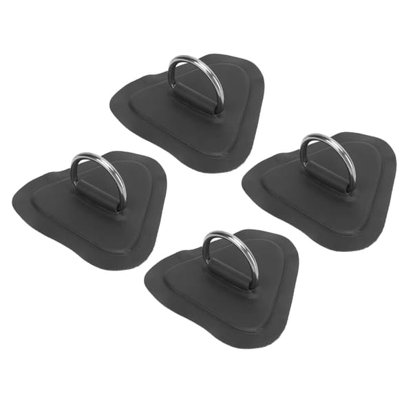 4 st D-ring Patch Rostfritt stål D-ring Pad för uppblåsbar båt Surfbräda Jolle Paddle Board Svart