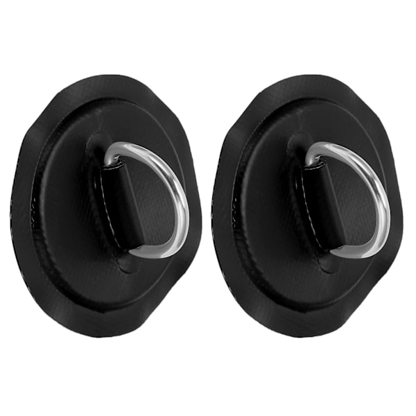 D Ring Pad Patch PVC Kumivene Lautta Dinghy Kanootti Surffilauta Kajakki Tie Down FittingMusta