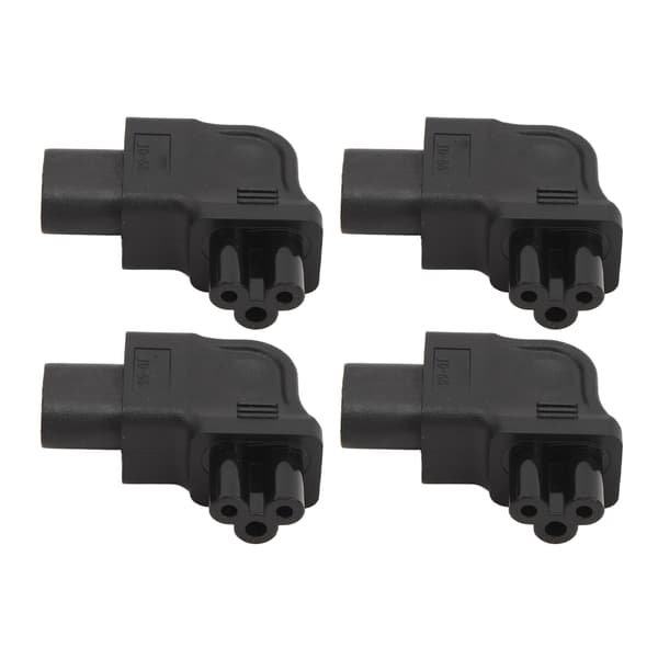 4 stk. IEC320 C8 til IEC320 C5-adapter retvinklet 2,5-10A 250V computerstrømomformer til bærbar pc