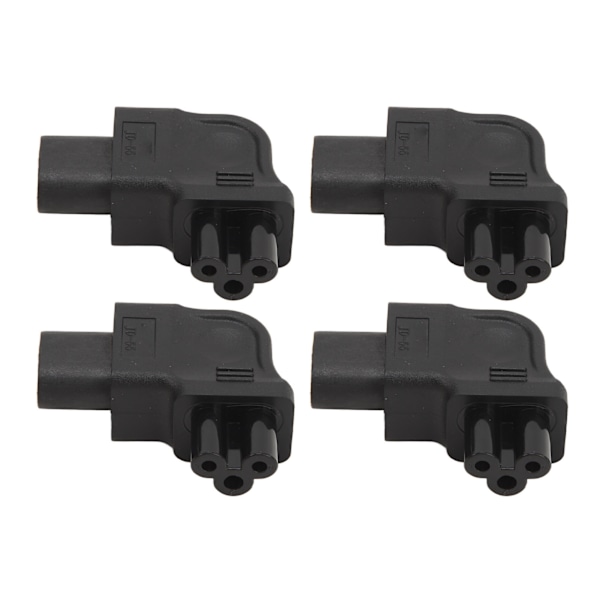4 stk IEC320 C8 til IEC320 C5 adapter retvinklet 2,5‑10A 250V computerstrømomformer til bærbar pc