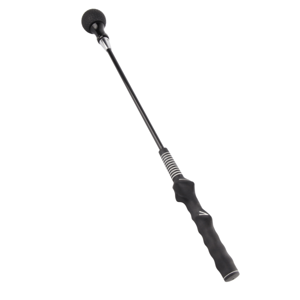Golfswing Träningsstång Stripe Justerbar Antisladd Gummi Grip Practice Stick för Warm Up Svart