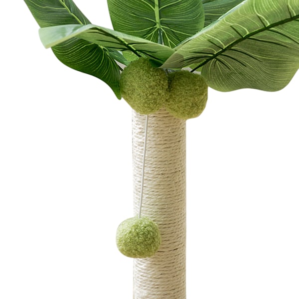 Kattklöspost 32 cm Hög 25 cm Bas Hängande Bollar Gröna Blad Sisal Hampa Kattklösare för Hus Sovrum Inomhus Kaffe Färg