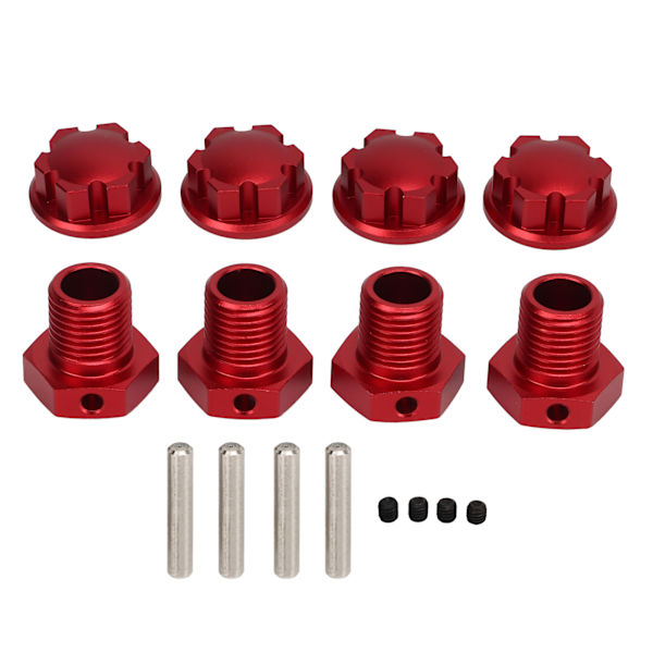17 mm RC-pyörän navan kuusiokolosetti Alumiiniseos RC-pyörän navan sovitin TRAXXAS 1/10 päivitykseen Punainen