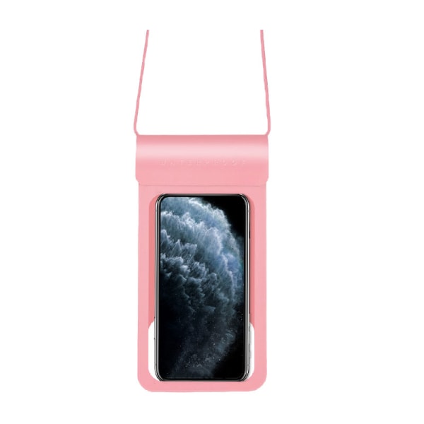 Vedenpitävä puhelinpussi Suuri puhelimen pidikelaukku Tuki kosketusnäytön tallennus vesiaktiviteetteihin Pinkki