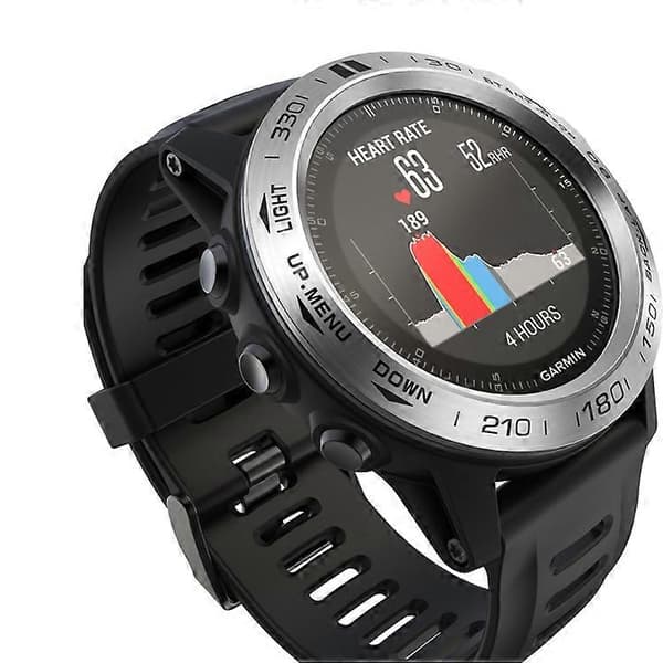 Til Garmin Fenix 3/3 HR Smart Watch Stålramme, B Version Silver Ring Black Letter