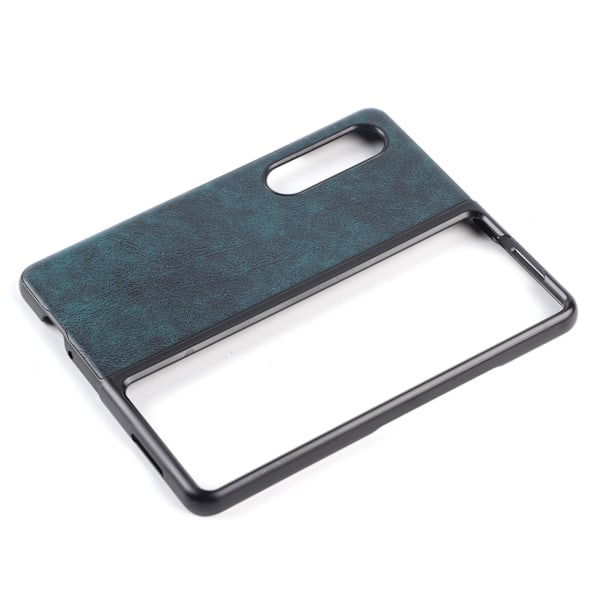 Affärsskal i Läder med Mönster för Samsung Galaxy Z Fold 3, Stötsäkert, Blå