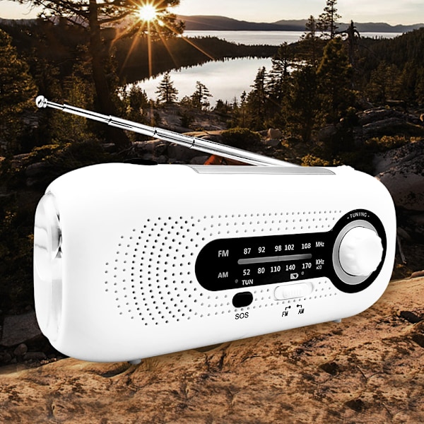 Eurooppalainen keltainen SOS-katastrofin eston hätävaravirtalähde käsikampi sääradio 5LED-taskulamppu 4-vaihteinen zoom Type-C