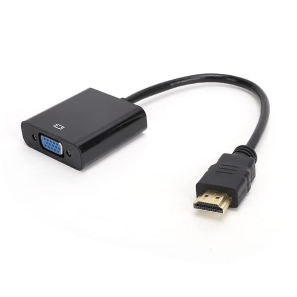 HDMI til VGA Konverter Kabel med 3,5 mm Audio til Chromebook Raspberry Pi Xbox Sort