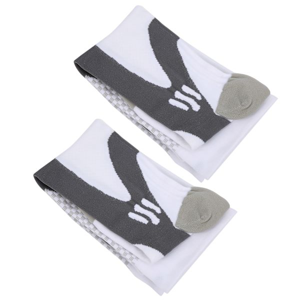 2 par/ set utomhussport kompressionsstrumpor Benstöd Stretch löpstrumpor under knäVit