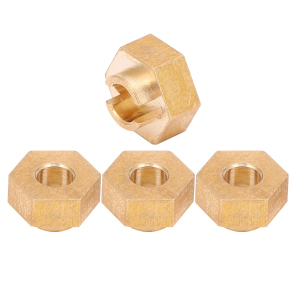 4 stk 3MM messing hjul sekskantadapter oppgraderingsdeler for Axial SCX24 90081 1/24 RC bil