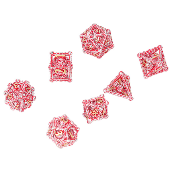 7 stk. polyhedral metal terninger udskæring håndværk polyhedral stærk balance bærbar til fest