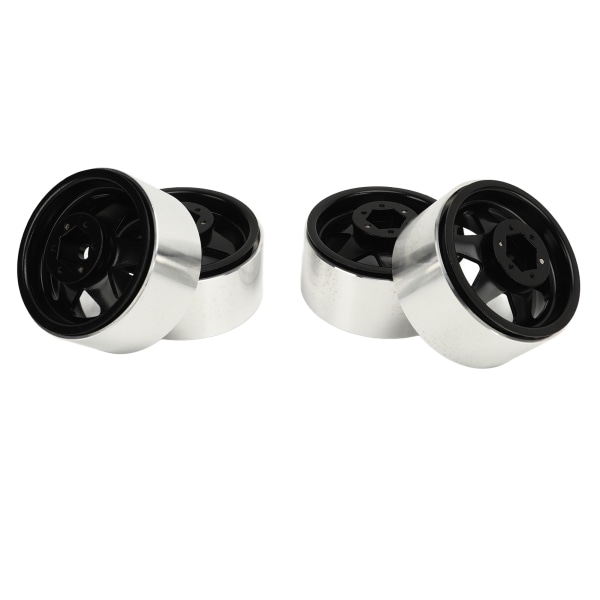 4stk Beadlock Fälg Offset ‑8.9mm Metall Djup Skål Nav Fälgar för Axial SCX10 90046 1.9 Tum Svart
