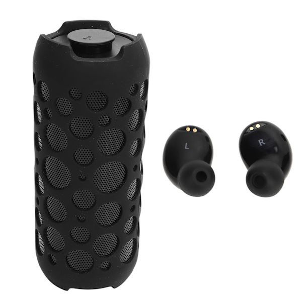 Bärbar Bluetooth-högtalare RGB Dynamisk Effekt Stereoljud 2 i 1 Liten Högtalare med Trådlösa Hörlurar för Utomhusresor