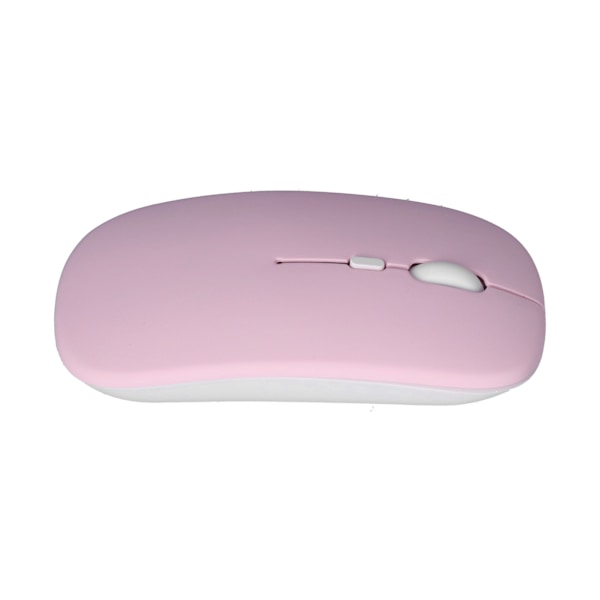 Trådlös Mus Uppladdningsbar DualMode 2.4G Ergonomisk Tyst Optisk Datortillbehör (Rosa)