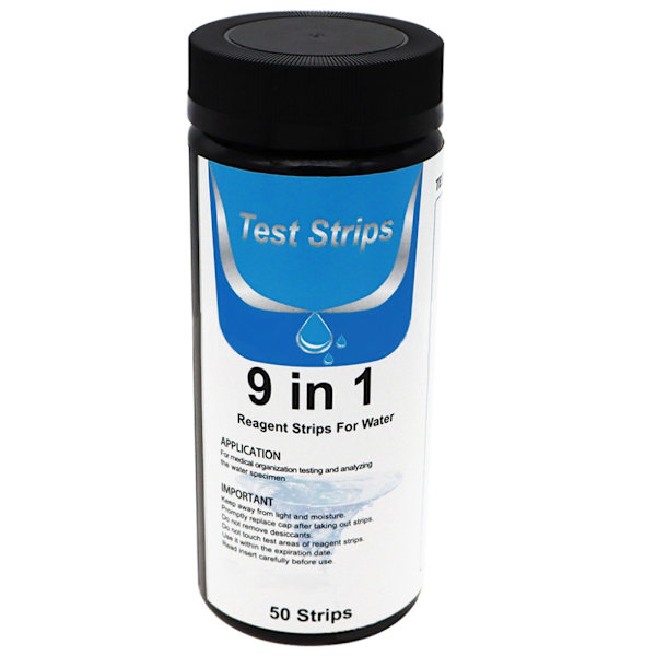 9 i 1 Bärbara Pool Vatten Test Strips 50 Hushållsvatten Renhet Snabb Test Strips för Dricka Akvarier Simbassänger