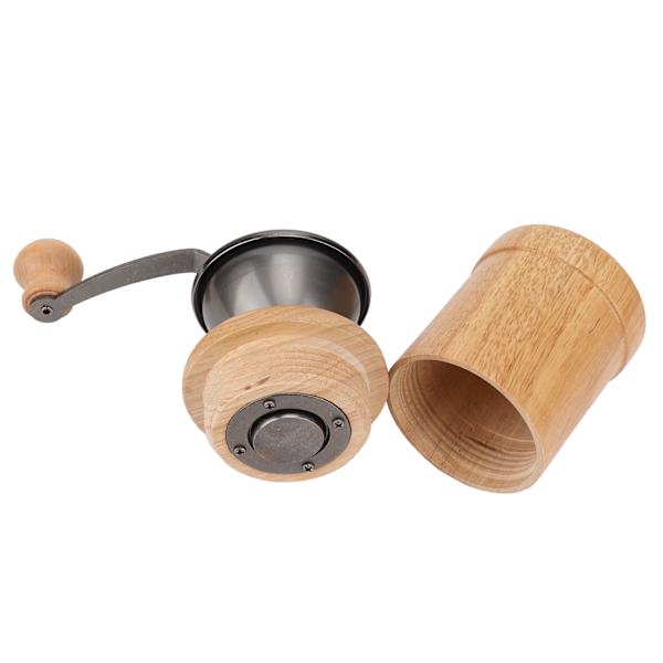 Kaffe Kvern Manuell Eik Rustfritt Stål Retro Ergonomisk Sveiv Håndtak Konisk Sliping Kjerne Bærbar Kaffe Bønne Kvern Lys Farge